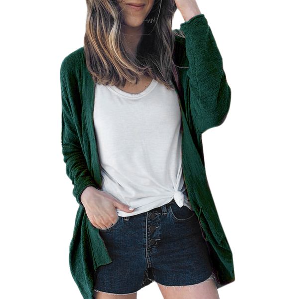 

new women fashion long sleeve knitted cardigan coat ladies casual solid color batwing sleeve kimono outwear coat baggy top, White;black