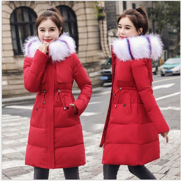 

зимняя куртка женщины 2019 зима женщины длинные пальто куртки женщин плюс размер 3xl теплая женщина parka верхняя одежда r218, Tan;black