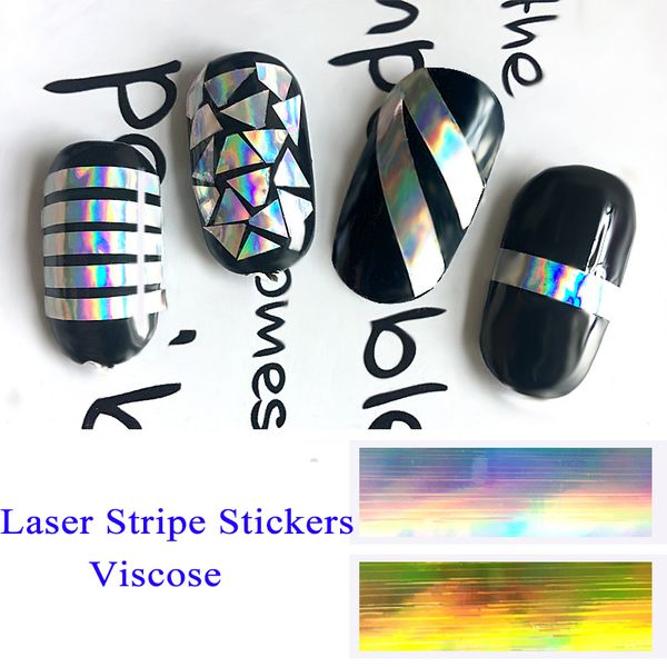 

2sheet 11*5.2cm gold/silver laser adhesive striping tape wide line diy nail art tips strip sticker decal decoration kit, Black