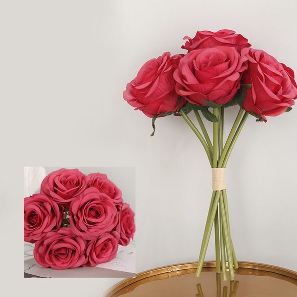

7 heads fake rose flowers artificial flowers roses artificial peony fake silk 7pcs/set decoration home decor