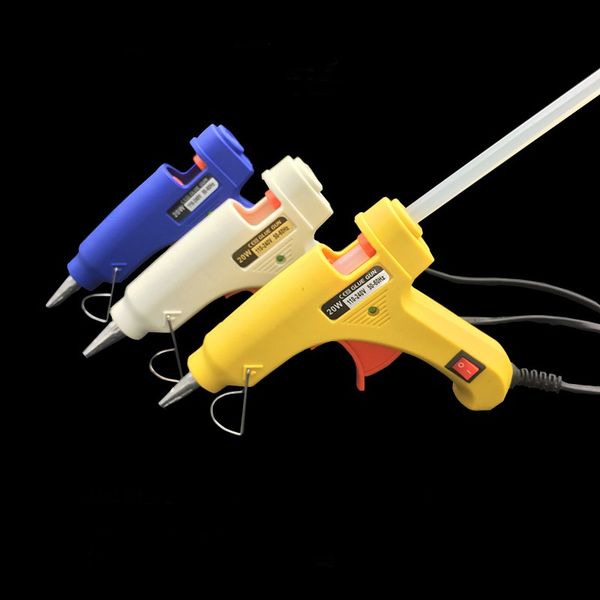 

high temp heater melt a glue gun 20w repair tool heat gun blue/white/yellow mini eu plug use 7mm melt glue sticks