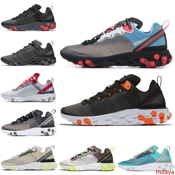 

react element 87 55 se taped seams running shoes solar red anthracite midnight navy orange black women mens trainer sports sneakers 36-45