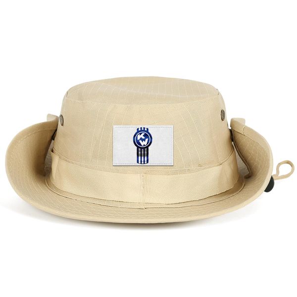 

fashionable blue kenworth neutral foldable fisherman hat design cute cowboy cap logo black, Blue;gray