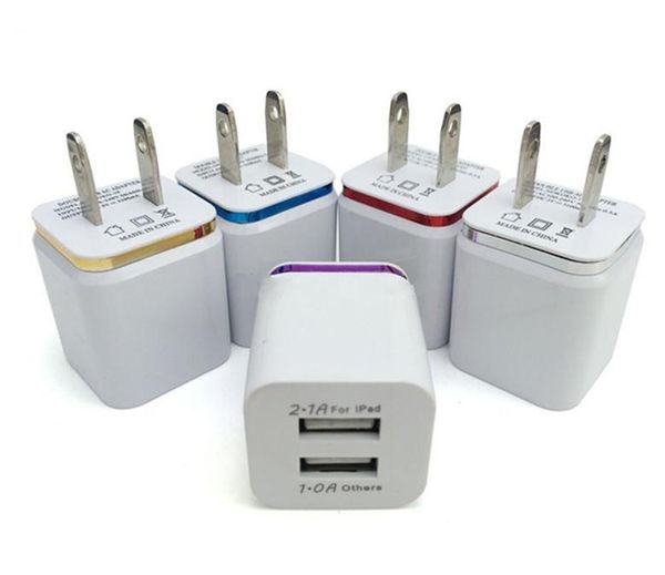 

metal dual usb wall charging charger us eu plug 2.1a ac power adapter wall charger plug 2 port for iphone samsung galaxy note lg tablet