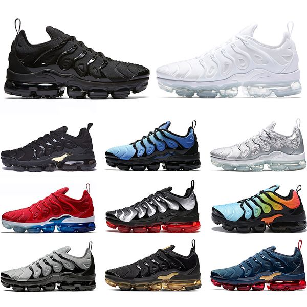 

tn plus running shoes triple black white men sneakers red shark tooth royal persian violet teal geometric trainer sports 36-47