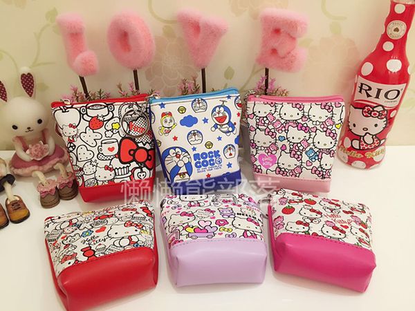 

ivyye 11cm kt cat series fashion anime cosmetic bags pu zipper travel makeup bag storage pouch wash toiletry girls new