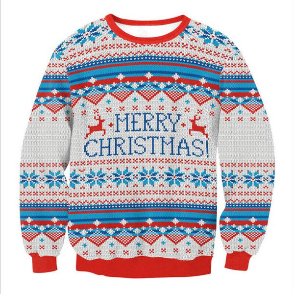 

2019 santa claus xmas patterned sweater ugly christmas sweaters men women funny pullovers blusas fashion, White;black