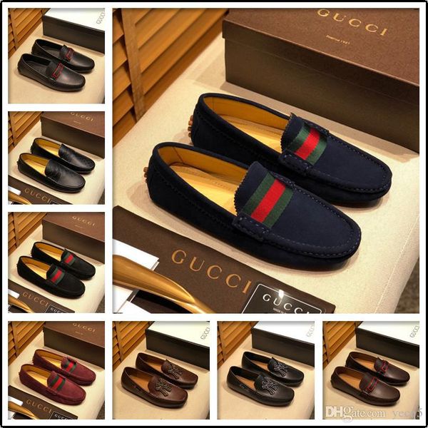 

21sf men shoes casual luxury brands italian men loafers genuine leather soft moccasins comfy breathable slip on driving shoes yeye5, Black