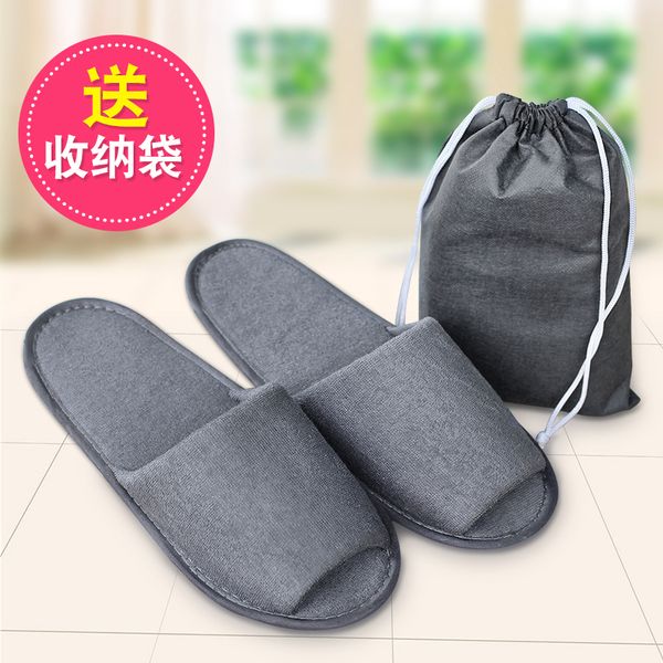 

traveling portable folding slippers, men and women travel standing, non-disposable slippers, home l standing, Black