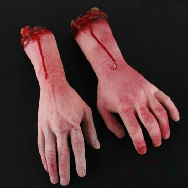 

new bloody horror scary halloween prop fake severed life size arm hand house 22-23cm christmas decorations