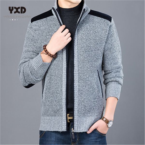 

men's sweaters 2021 thick fashion patchwork sweater for mens cardigan slim fit jumpers knitwear warm autumn casual korean style clothin, White;black