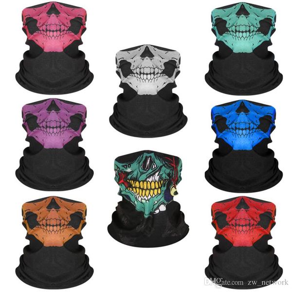 

random colors seamless hip hop skull bandanas magic headscarf riding mask tube neck face headscarves sport magic headband bandana