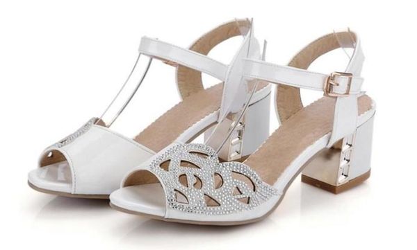 

2019 women's sandals in summer with new style high heel coarse heel @03, Black