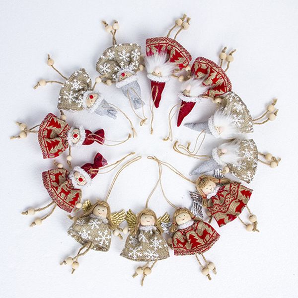 

christmas tree hanging cute angel santa bells decor xmas party wedding ornament