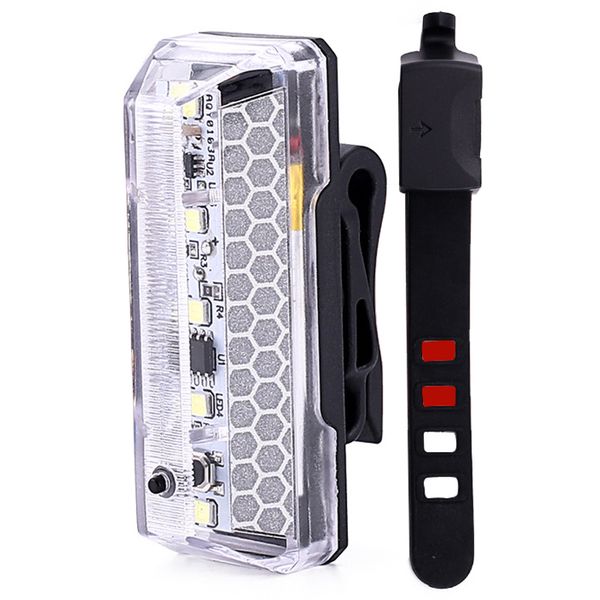 

bicycle lights bicycle tail lights waterproof mountain usb charging five warning night riding equipment bla