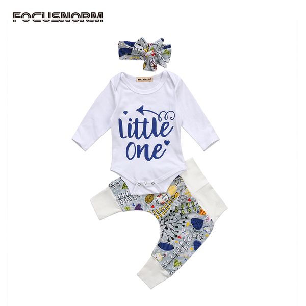

toddler infant baby boy girl outfits printed little one long sleeve romper long pants leggings baby outfits clothes 3pcs set, Pink;blue