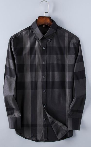 

2018 american business brand self-cultivation plaid shirt, fashion designer brand long-sleeved cotton casual shirt striped co-dress shirt-8, White;black