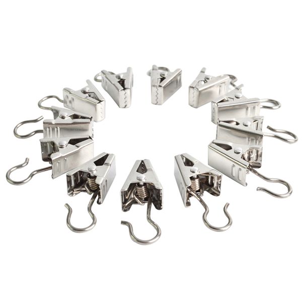 Durable Janela cortina de chuveiro Rod Clips Gancho resistente chapeamento Cortina Anéis Grampos Grampos gancho da cortina Acessórios