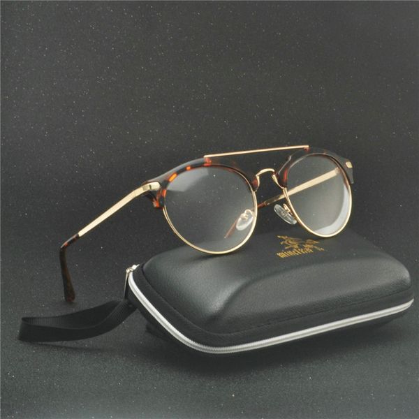 

new fashion retro half-frame glasses frame men women optical glasses with clear glass transparent women's frame fml, Black