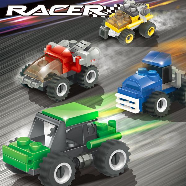 

mini car model building blocks for kids diy educational assembled transportation tank plane small bricks toys for boys children 01