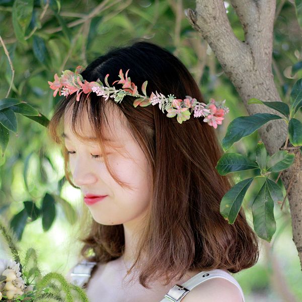

cloth art aquatic plants headband ribbon flower headband garland crown festival weddin bud wreathg bride bridesmaid