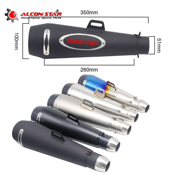 

alconstar- 51мм универсальный мотоцикл выхлопная труба moto gp бегство для m4 выхлопная мотокросс dirt bike cross atv dit гоночный велосипед