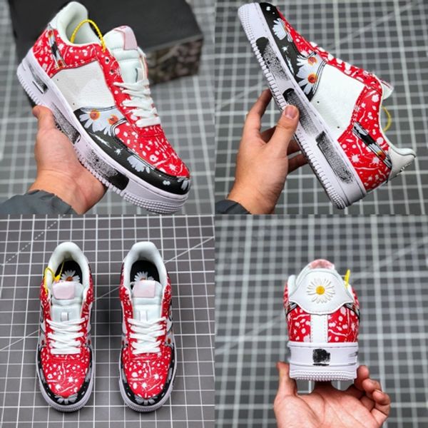 

2020 new gd x peaceminusone forced 1 low pmo skateboard shoes men womens running shoes dunk one little daisy black red sport sneakers