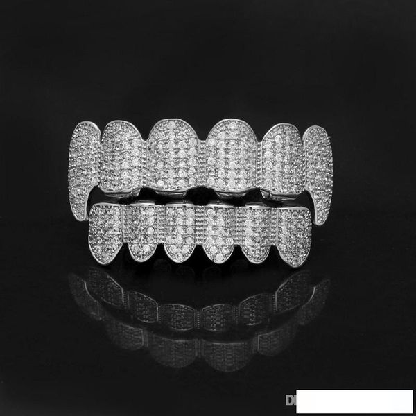 

gold grillz teeth rhinestone bottom teeth grills set shiny iced out teeth grillz hip hop jewelry, Black