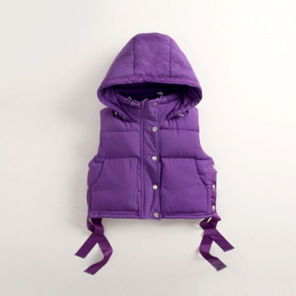 

fashion korean baby boys girls hooded down vests kids autumn spring single-breasted waistcoat children cotton outerwear clothing, Blue