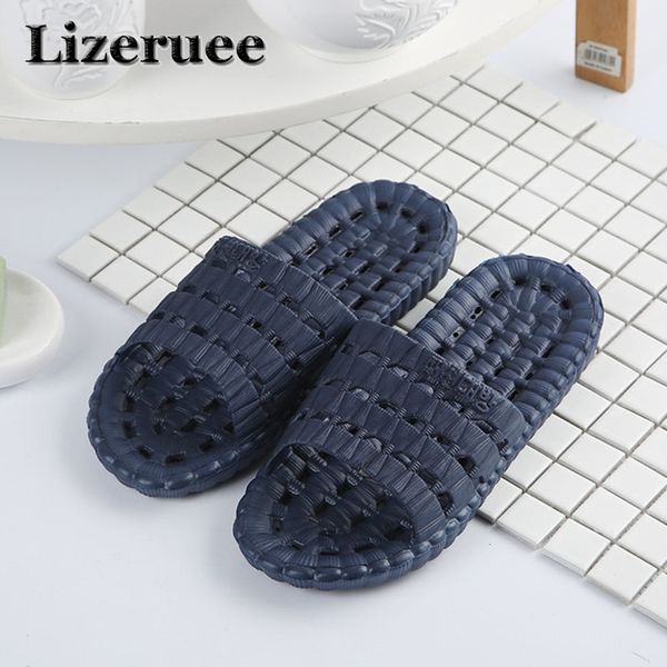 

2018 new arrival men's slippers indoor home non-slip massage slippers couples bathroom beach wholesale q91, Blue;gray