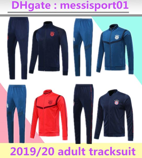 

2019/20 bayern munich tracksuit jacket full zipper long pants soccer jacket 2019/20 new bayern munich jacket suit, Black