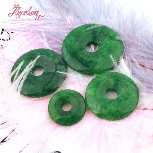 

35 40 45mm ring donut round smooth green jades pendant stone beads 1 pcs,for diy necklace pandant jewelry making,ing, Silver