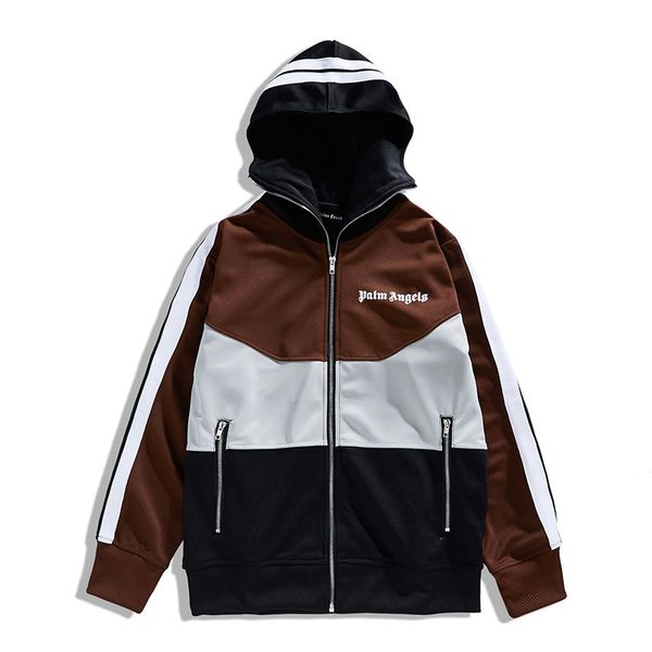 

Mens Designer Tracksuits Palm Angels Jacket Sports Jacket Sweatpants Long Pants Joggers Hooded Jacket Coat Color Matching Panelled