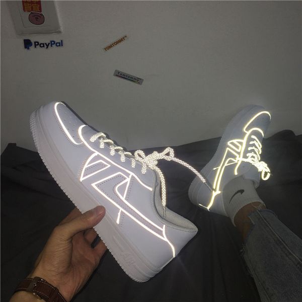 

ins super mens fluorescence casual shoes lace up waterproof light casual sneakers spring and autumn mens sneakers, Black