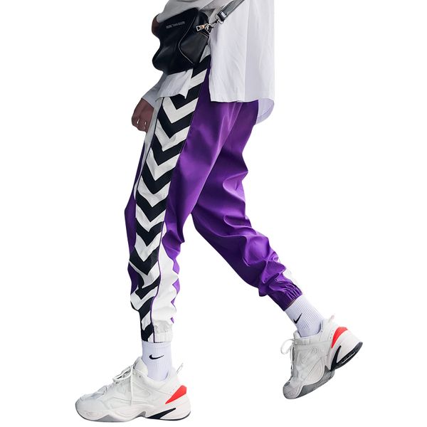 

loldeal sweatpants men plus size casual black white stripe printed fashion men pants hip hop pants harem trousers