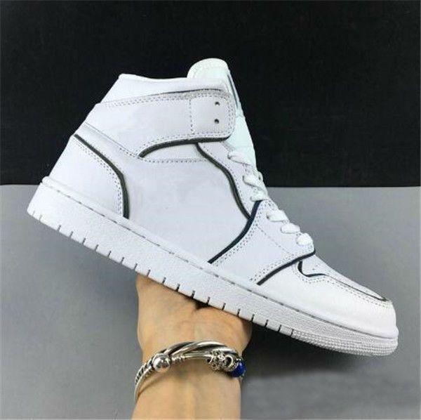 

новая продажа 1 1s mid se радужные светоотражающие спортивный дизайнер обуви белый черный i мода chaussures тренеры