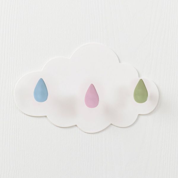

1 pc fashionable anti-shedding nail-cloud shape hooks with 3 hooks