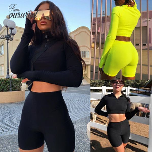 

solid sell 2pcs women sweatshirt long sleeves crop tracksuits jogging short pants sports suit outfit set casual new, Gray
