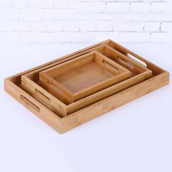 

wooden serving tray cutlery trays storage pallet fruit plate decoration bamboo rectangular