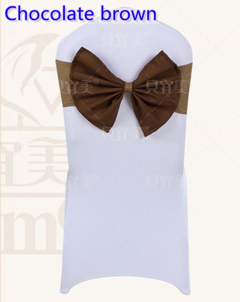 

chocolate brown colour spandex chair sashes wedding chair sash lycra stretch band bow tie l party show decoration butterfly