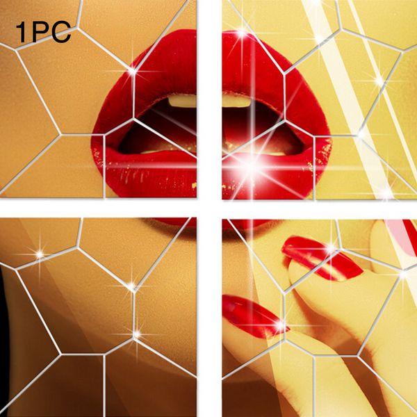 

easy apply modern home geometric decorative wall sticker removable 3d mural plastic mirror art diy square