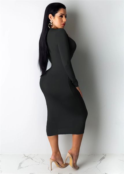 

sexy женщин конструктора платье глубокий v с длинным рукавом женщин bodycon платье сплошной цвет дамы вскользь платья, White;black
