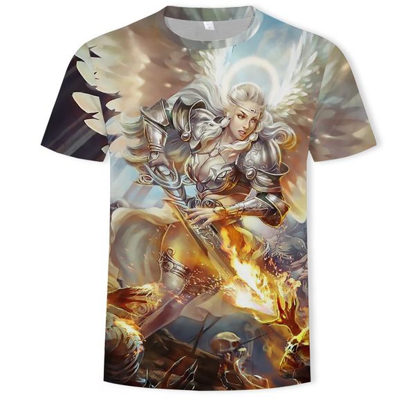 

mens designer fashion youth casual t-shirt cartoon character 3d printed loose top, White;black