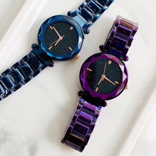 

wholesale new model woman watch blue/purple stainless steel dress watch lady quartz clock steel drop shipping elegant, Slivery;brown