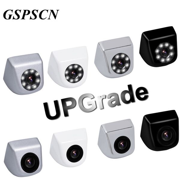 

gspscn car backup camera metal hd reverse camera mini front view / rear view cameras 8 leds lights night vision waterproof ip69