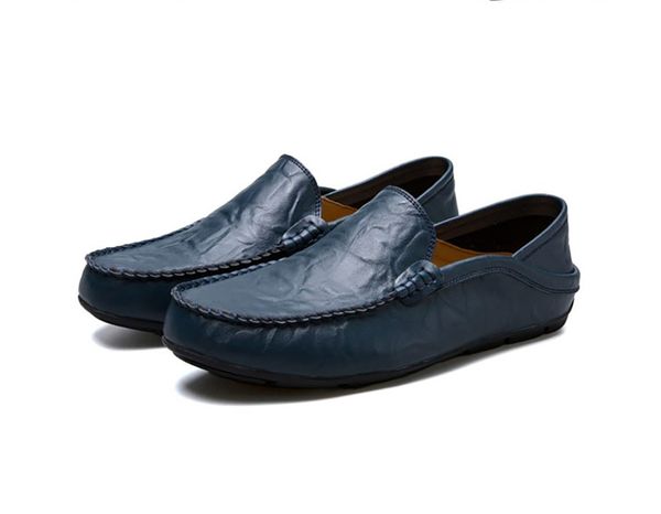 

2020 мода flat обувь дышащая мокасины мужская натуральная кожа мокасины удобные плоские мужчины платье обувь водонепроницаемая обувь, Black