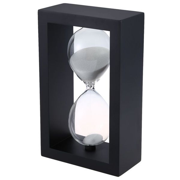

wooden frame hourglass sand timer black frame blue sand ... (black white