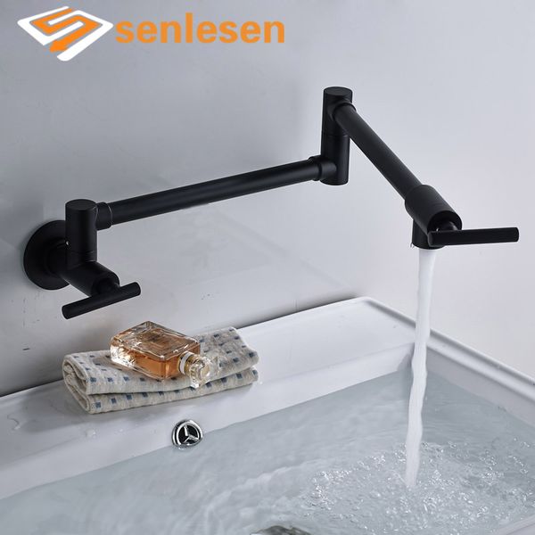 

wholesale and retail bathroom basin faucet black brass folding wall mounted single handle hole vanity sink cold or tap