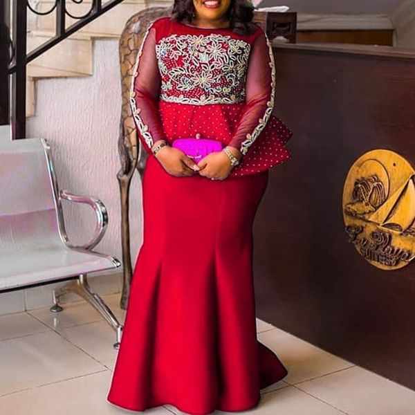 

красных женщины длинной русалка платье плюс размер african оборки партии ужина труба женщина vestidos женщин maxi dresselegant 2020 5xl, Black;pink