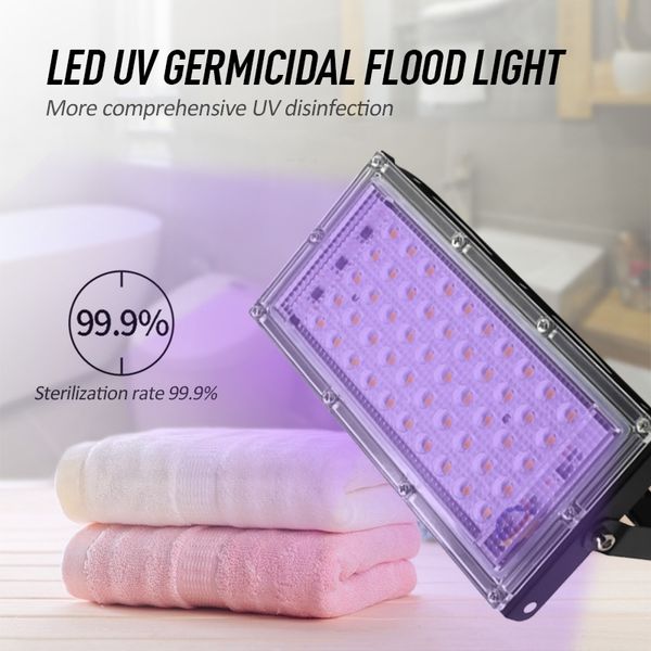 

50w led flood light germicidal home uv lamp light ozone sterilize disinfection ultraviolet kill dust bacterium mite killer